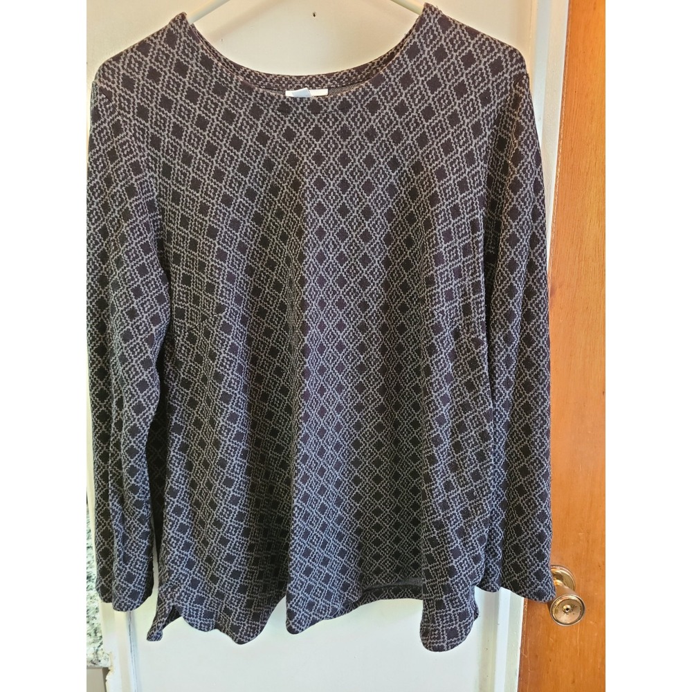 J. Jill Black/Grey Print Ponte Knit Tunic In Women's Size 2X. EUC